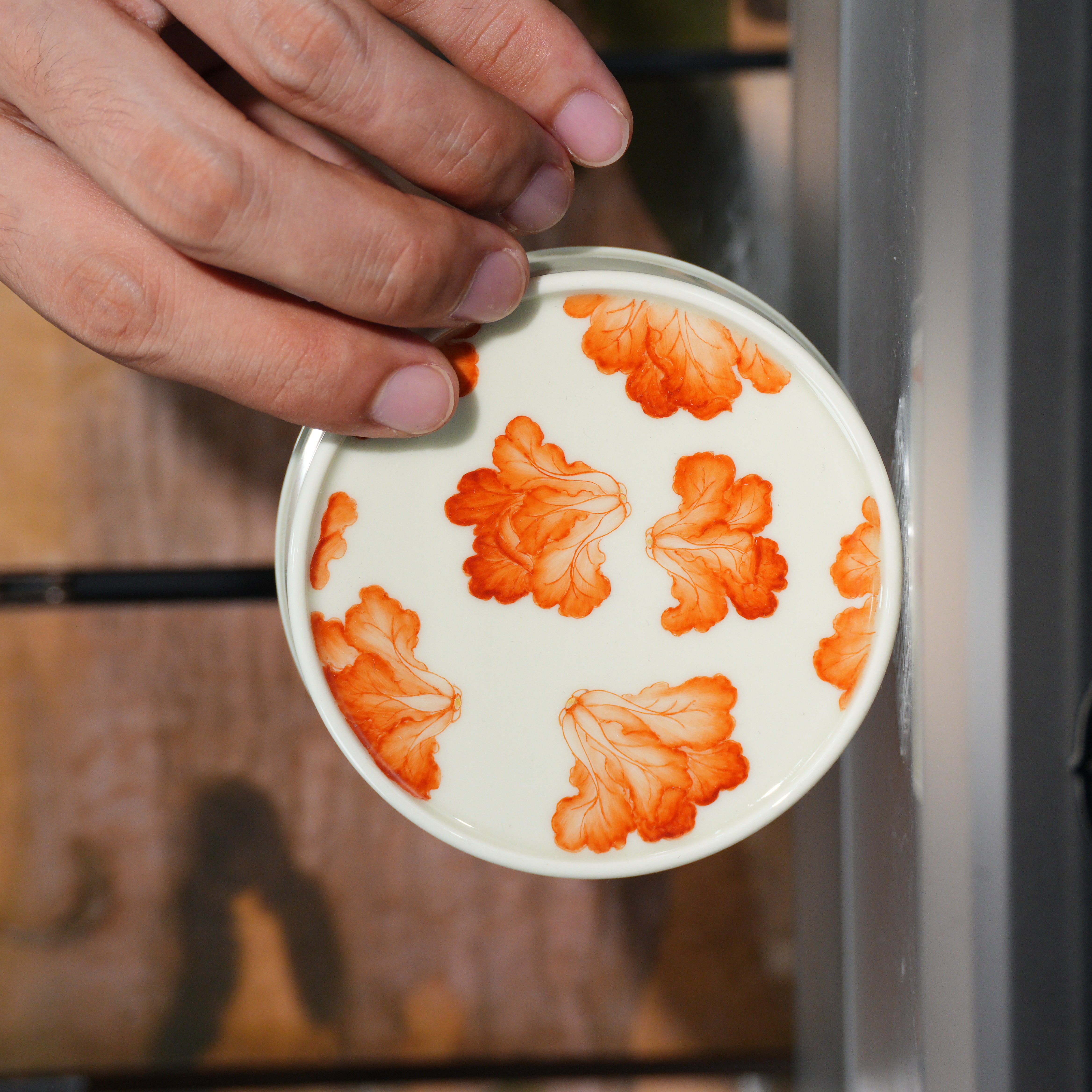 立勤堂丨白胎矾红白菜盖置