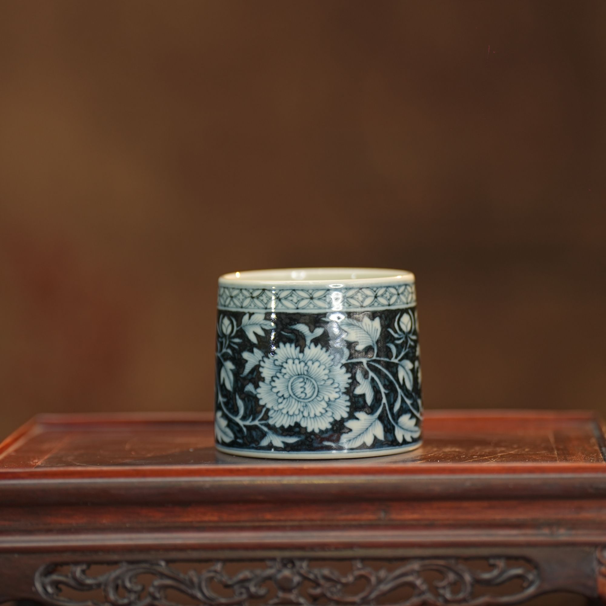 瓷泡泡 | 元邑丨混底牡丹桶杯 140ML 景德镇瓷器茶具茶杯