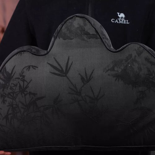 知舍丨香云纱墨竹高山靠枕小号中式