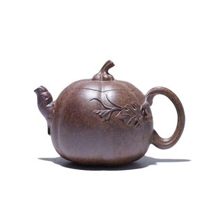 大吉羊柴烧 宜兴紫砂壶手工茶壶 本山绿泥田园果丰150ml徐顺伟