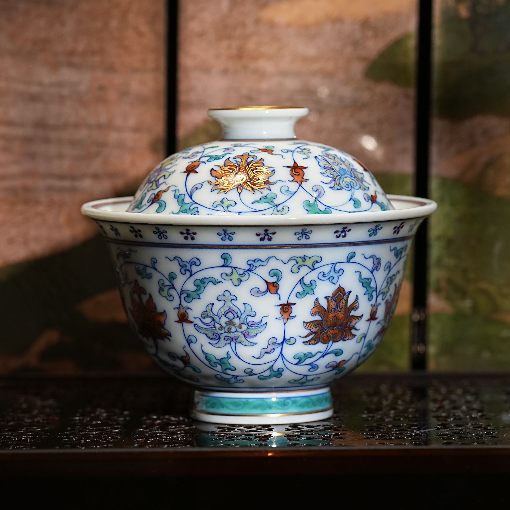 冉月丨冉月斗彩经典盖碗 140ML 景德镇陶瓷