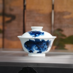 雨后 盖碗容量120ml 湛蓝系列 金玉满堂