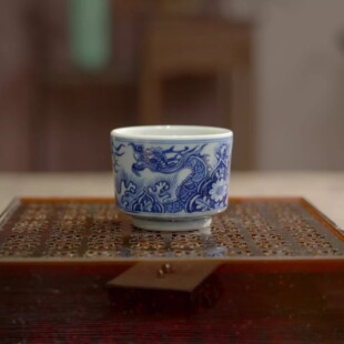 逸古堂如意穿花龙高足直口杯景德镇陶瓷女士个人专用2025新款高端