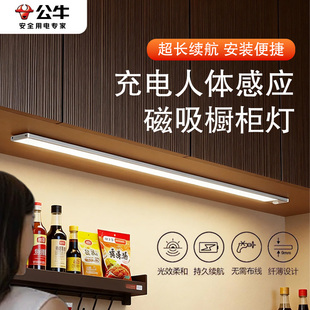 公牛橱柜灯带无线自粘磁吸人体感应橱柜灯玄关酒柜装饰厨房照明灯