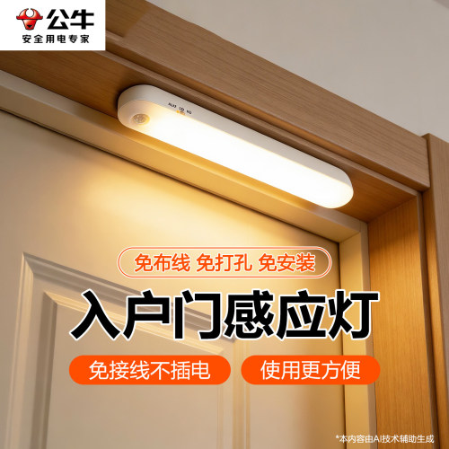 公牛人体感应灯入户门人来即亮