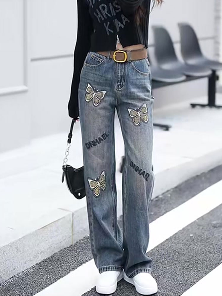 冬季加绒高腰牛仔裤女时尚百搭