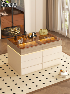 衣帽间岛台梳妆台斗柜一体卧室双面储物柜客厅家用首饰展示柜K32