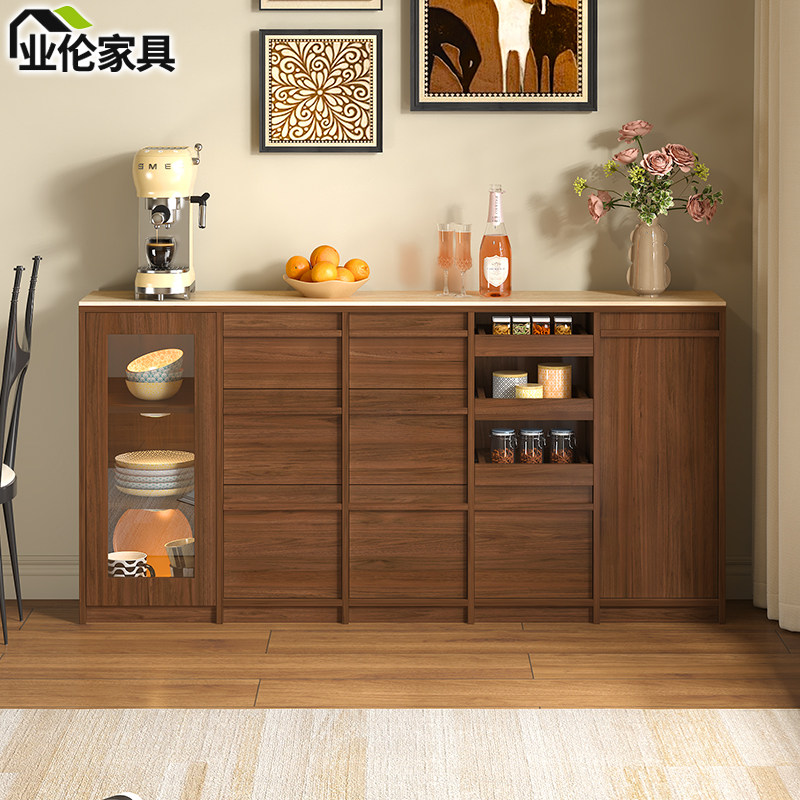 中古风岩板超薄餐边柜靠墙一体储物柜家用客厅窄边收纳茶水柜G424,住宅家具,餐边柜,淘宝优惠券,粉丝福利购,淘宝优惠卷