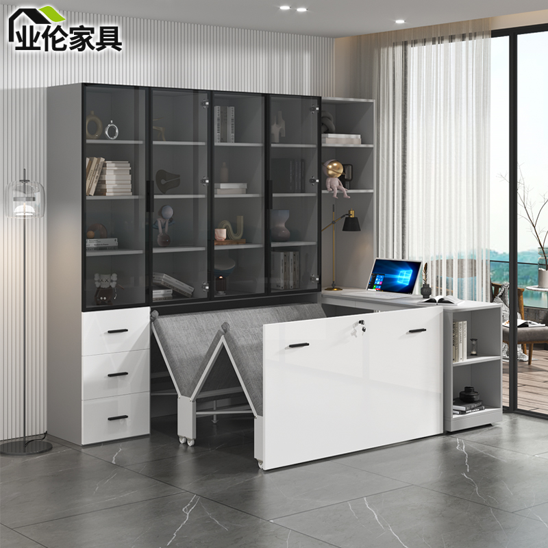 隐形床书柜一体伸缩单人午休家用