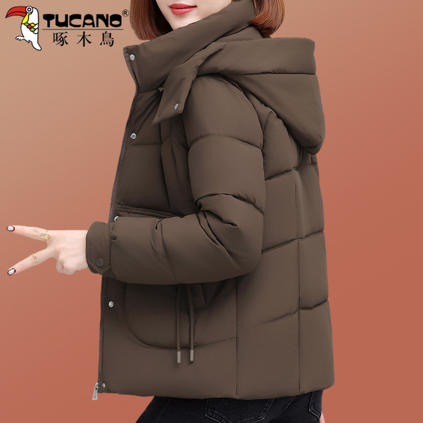 啄木鸟妈妈棉服女款2026新款冬季休闲爆款中老年女装保暖短款棉袄