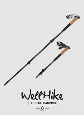 WELLHIKE户外SWS登山杖便携轻量徒步爬山高海拔雪山成人伸缩手杖