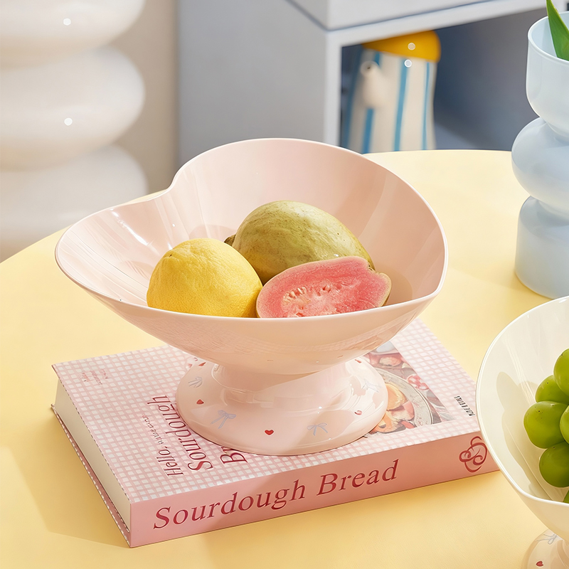 爱心水果盘客厅家用新款高颜值茶几果盘高级感沥水托盘零食干果盘