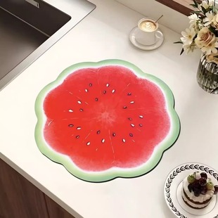 西瓜异形餐垫厨房吸水防滑防油耐脏易打理沥水垫家用硅藻泥隔热垫