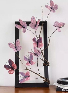 新中式蝴蝶仿真花假花摆件客厅桌面装饰品插花民宿咖啡馆软装道具