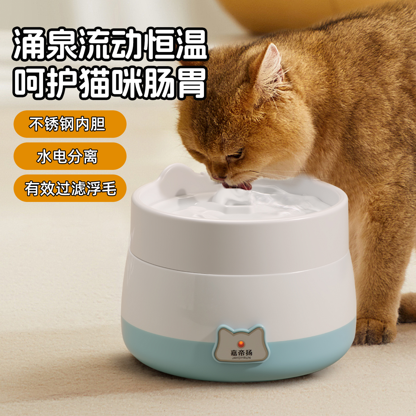 宠物猫咪喝水家用小型宠物饮水机温水加热饮水机自动喝水器流动