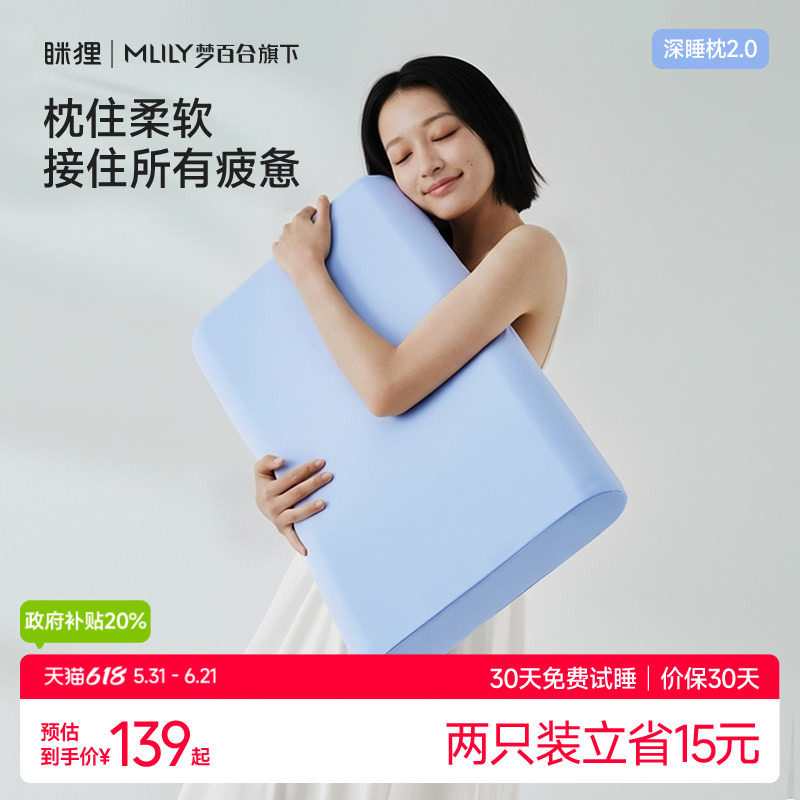 眯狸枕头护颈椎助睡眠成人学生记忆棉枕头芯一对高质量睡眠枕头