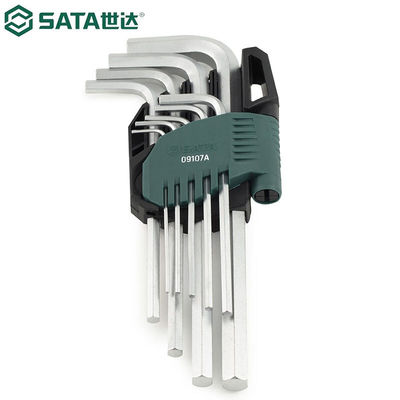 世达（SATA）09107A9件套铬钒钢加长内六角扳手组套1.5-10MM内六