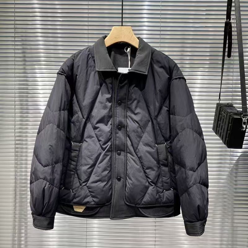 2025冬季翻领羽绒棉服加厚保暖男