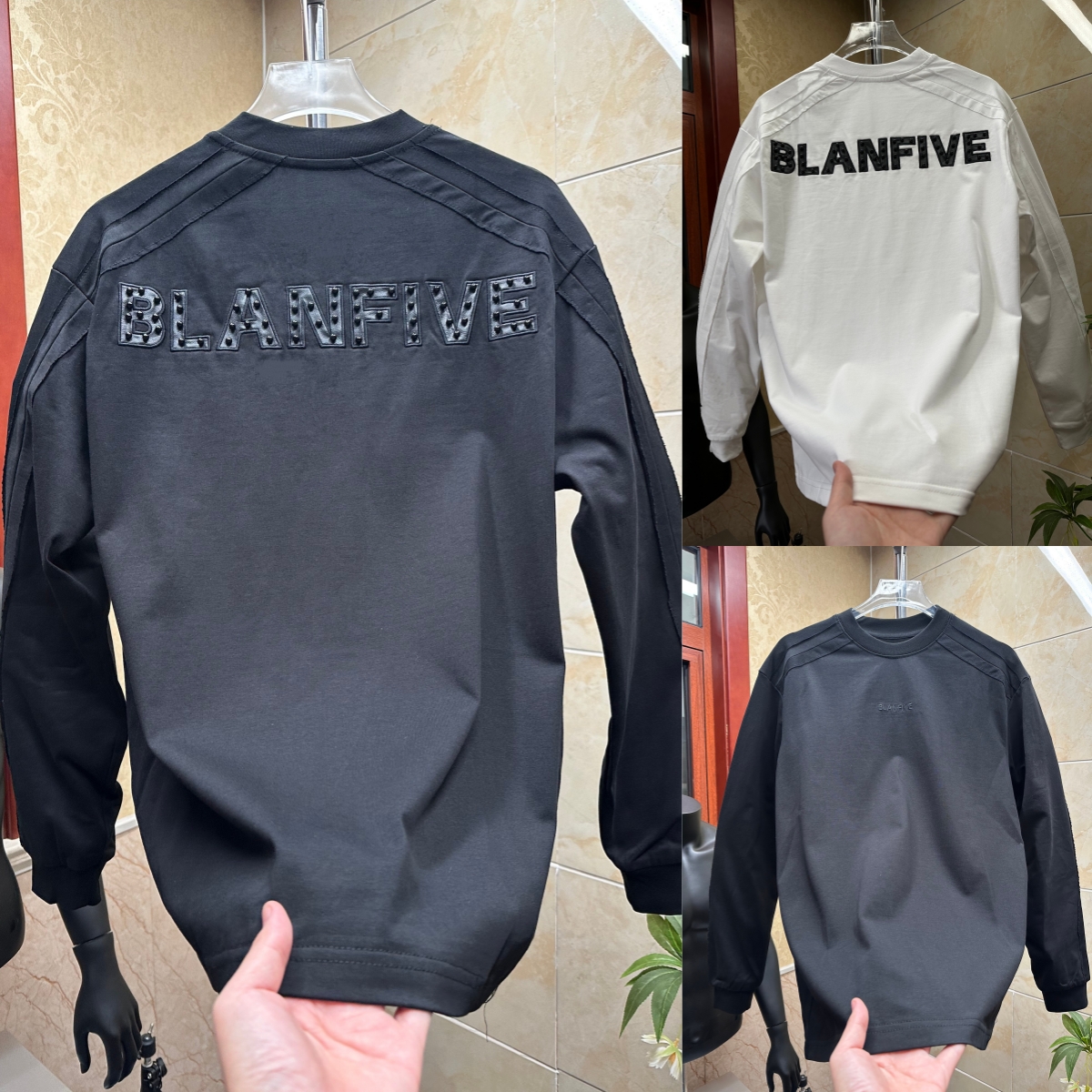 2025秋冬新款潮牌铆钉刺绣卫衣男