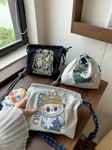 Высококачественный японский шоппер с молнией, небольшая сумка, сумка через плечо, с вышивкой