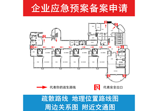 企业应急预案备案申请生产安全应急疏散图周边环境图平面图布置图