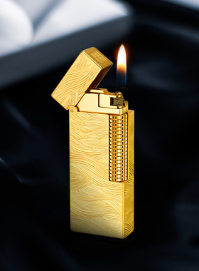 英国GBI大船高端黄铜打火机充气迷你型小巧送男友窄款无声侧滑轮