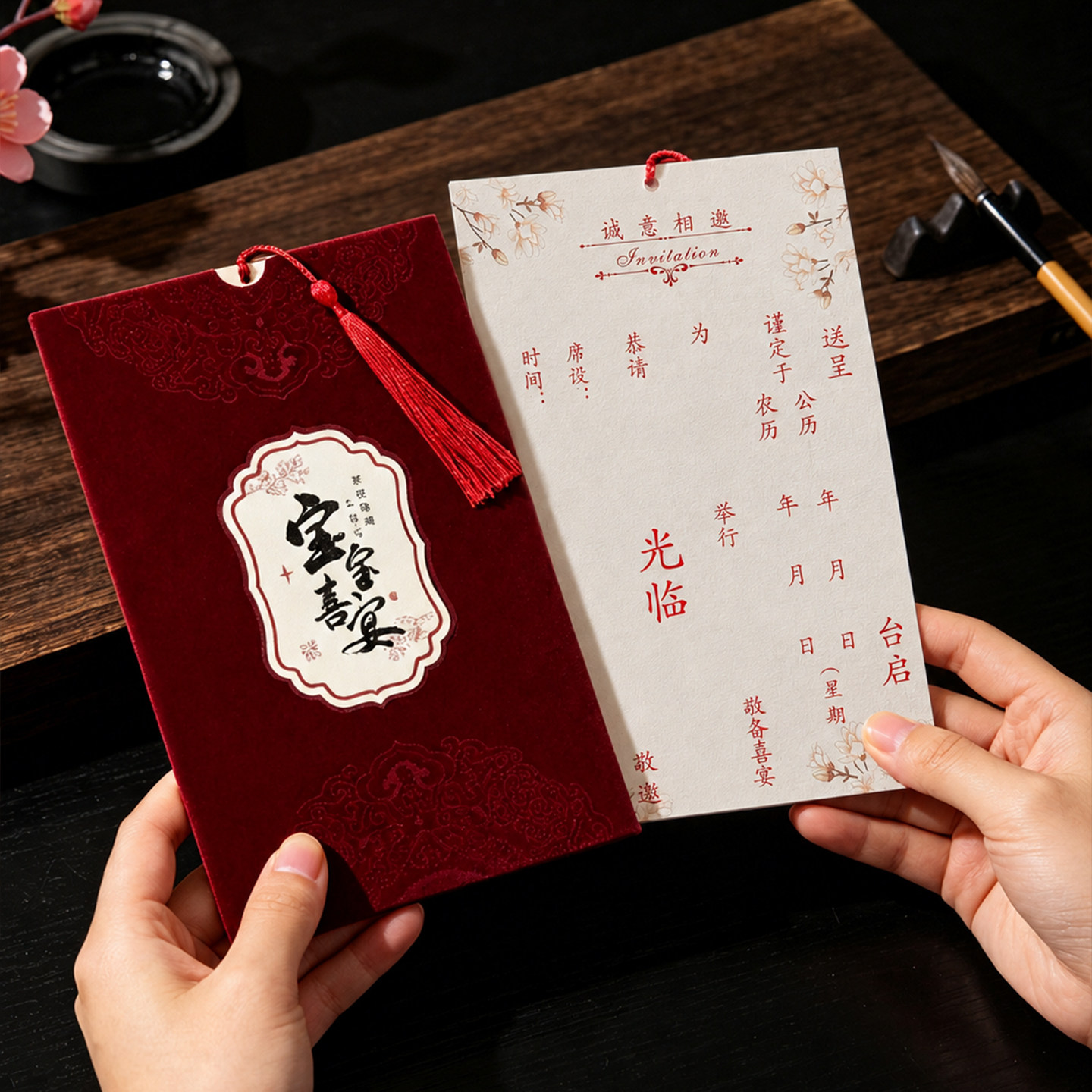 请柬邀请函宝宝满月酒弥月之喜请帖百日宴周岁喜帖定制打印邀请卡