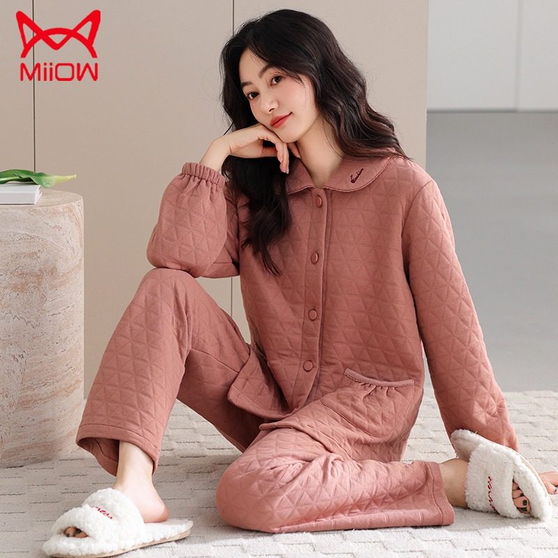 睡衣女款春秋加厚纯棉2025新款长袖秋冬夹棉空气棉冬季女士家居服,女士内衣/男士内衣/家居服,睡衣/家居服套装,淘宝优惠券,粉丝福利购,淘宝优惠卷