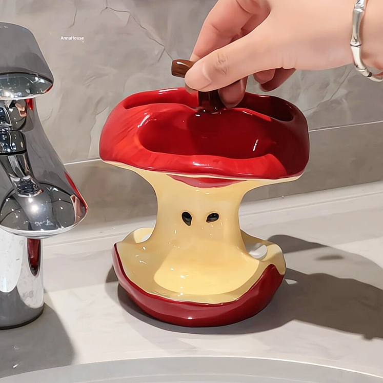 【啊！苹果核牙刷置物架！】