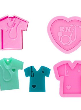 3Pcs/Set DIY Crafts Crystal Epoxy Resin Mold Nurse Shirt Lov