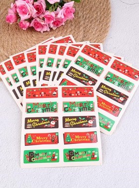 10 Sheets Merry Christmas Paper Sealing Stickers DIY Gifts L