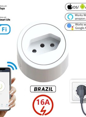 Tuya Smart Brazil 16A Wifi Smart Plug Socket APP Remote Cont