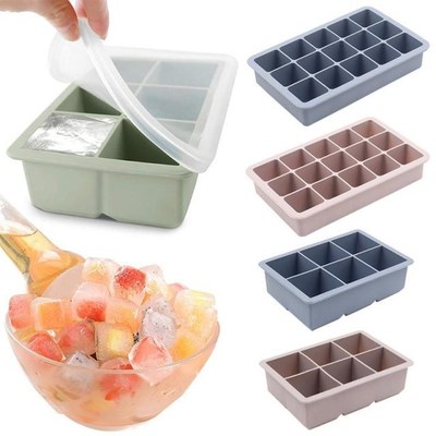Silicone Ice Cube Trays With Lids For Freezer Icecream Cold