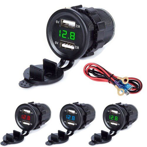 Universal 5V 2.1A Dual 2USB Charger Socket Adapter Power Out