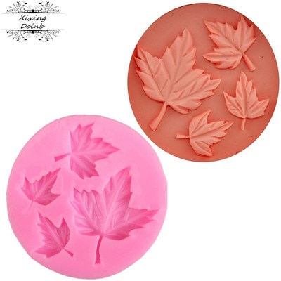 DIY Maple shaped silica gel mold Christmas fudge cake decora