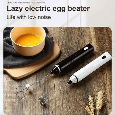 Electric Milk Frother Egg Beater Kitchen Drink Foamer Whisk