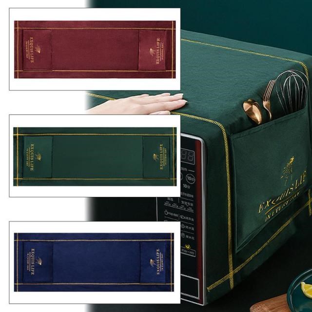 Microwave Oven Dust Cover With Pockets Towel Cloth Cotton Li