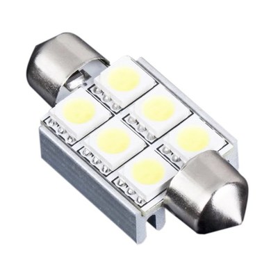 36mm 6 SMD 5050 Pure White Dome Festoon CANBUS OBC Car 6 LED