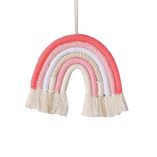 Macrame Rainbow Wall Hanging Pendant Cotton Handmade Woven W