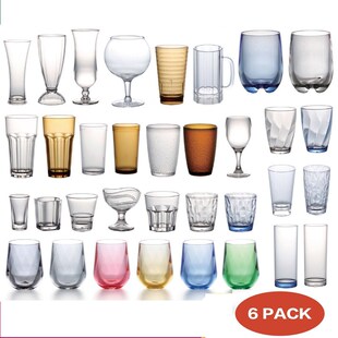 Acrylic Drinking Glasses Set Reusable Drink Tumblers Unbreak