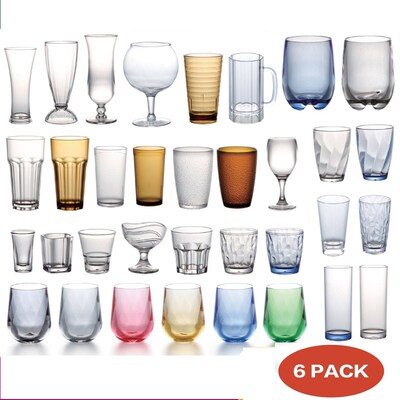 Acrylic Drinking Glasses Set Reusable Drink Tumblers Unbreak