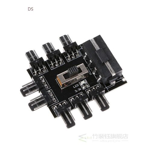 PC IDE Molex 1 To 8 Way Splitter Cooling Fan Hub 3-Pin 12V P