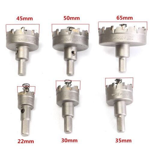 6Pcs/Set 22 30 35 45 50 65MM Carbide Tip TCT Core Drill Bit