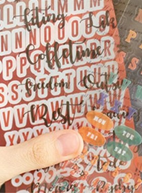 12 Sheets Diary DIY Label Calendar Alphabet Number Decorativ
