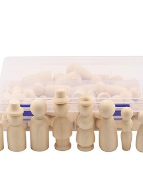 55pack Blank Wood Peg Doll Tiny Wooden People DIY Painting W
