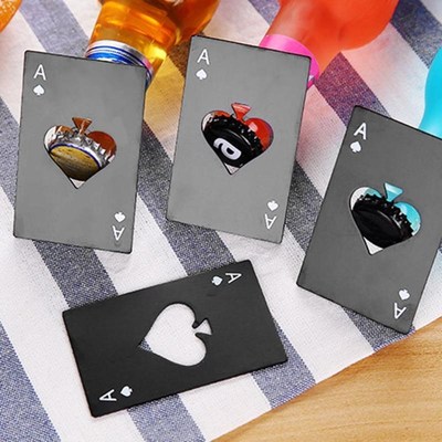 Black Poker Card Spades Beer Bottle Opener Personalized Stai