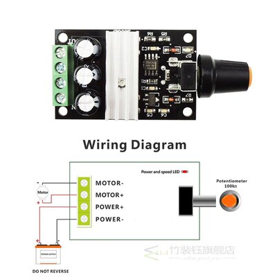 *DC 6V 12V 24V 28V 3A 80W DC Motor Speed Controller PWM Adju