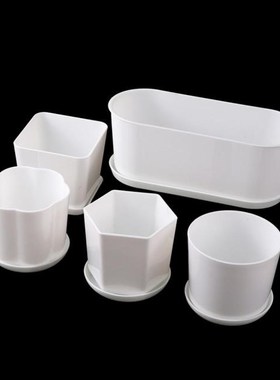 Polygonal Flower Pot With Tray Gardening Thickened Plastic G