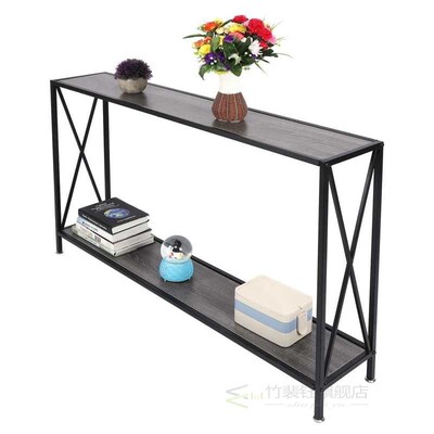 120X23X73.5cm  2 Tier Console Side Table  Retro Industrial S