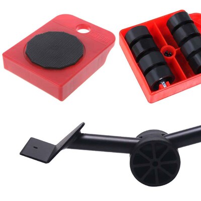 5pcs Furniture Lifter Slider Kit Heavy Stuffs Mover Tool Whe